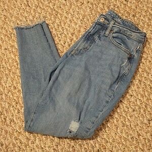 Old Navy O.G. high waisted straight leg distressed jeans